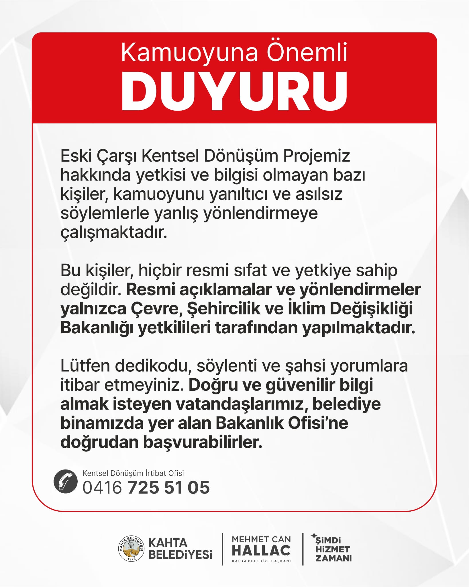 Kahta Belediyesi’nden ‘Eski Çarşı Kentsel Dönüşüm Projesi’yle İlgili Önemli Uyarı-1