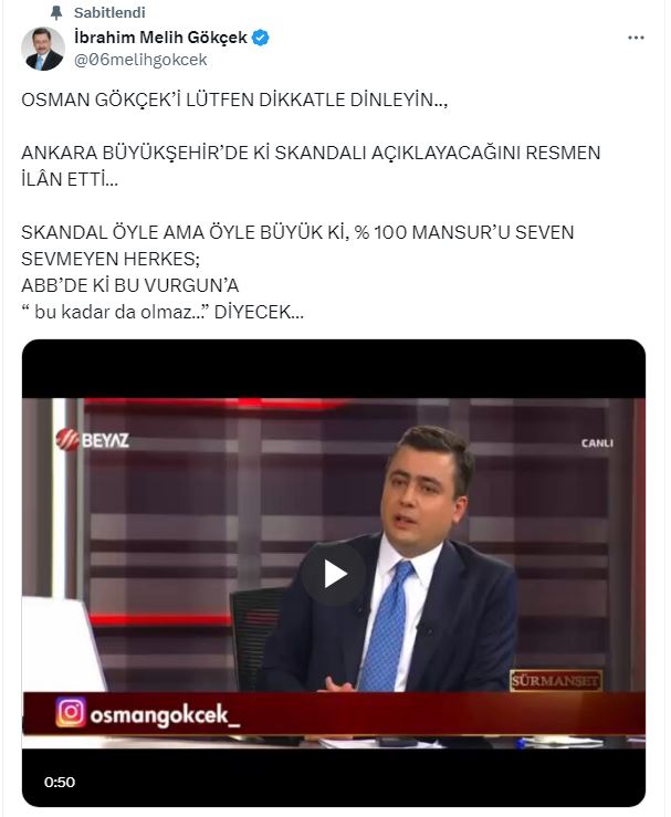 Melih Gökçek Paylaşım