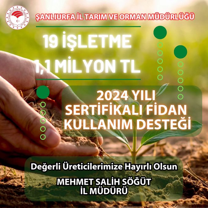 Şanlıurfa İl Tarım Ve Orman Müdürlüğü, Sertifikalı Tohum Desteği-1