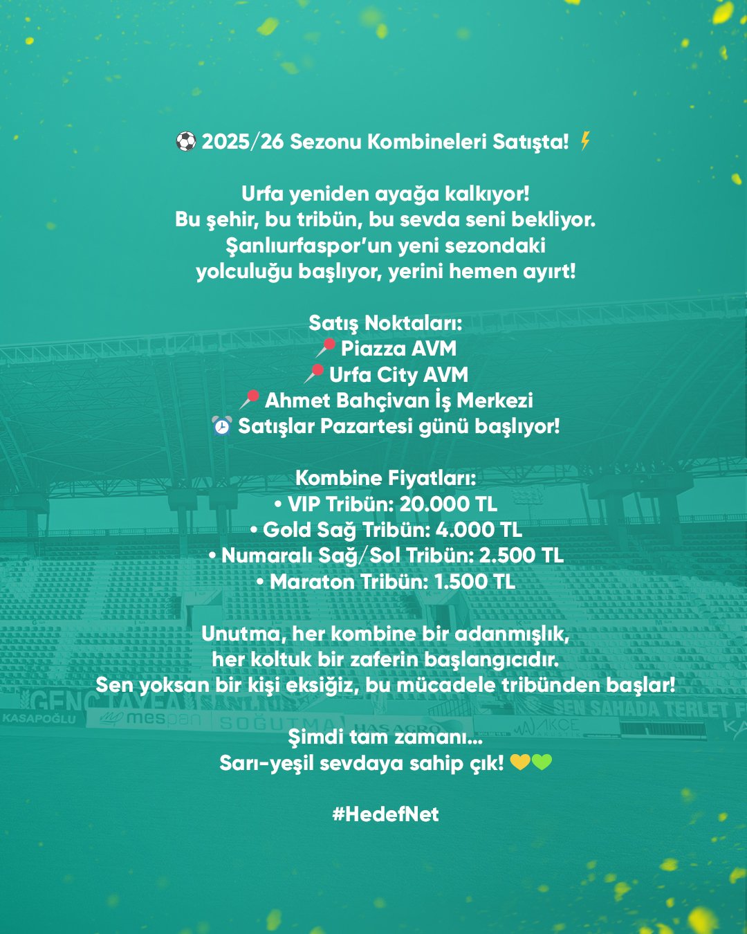 Şanlıurfaspor’da 2025 2026 Kombine Satışları Başladı! (1)