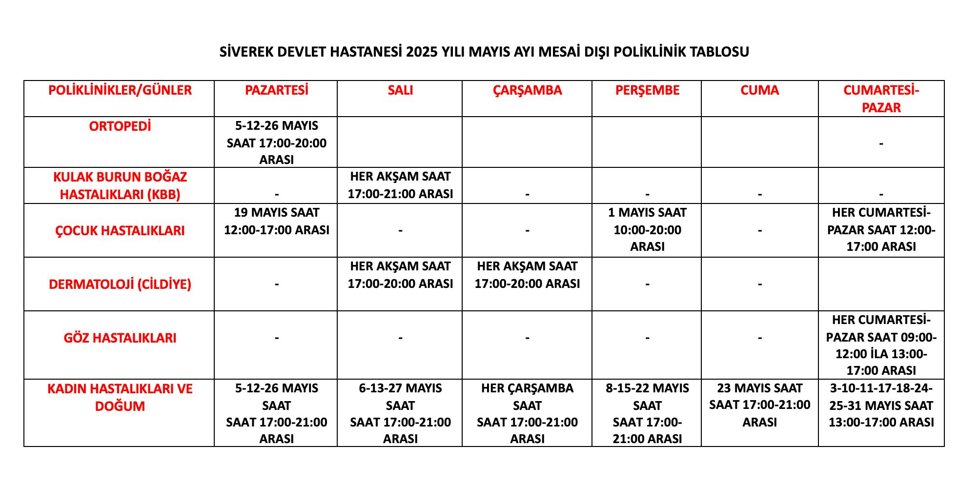 Siverek Hastanesi Doktor Listesi