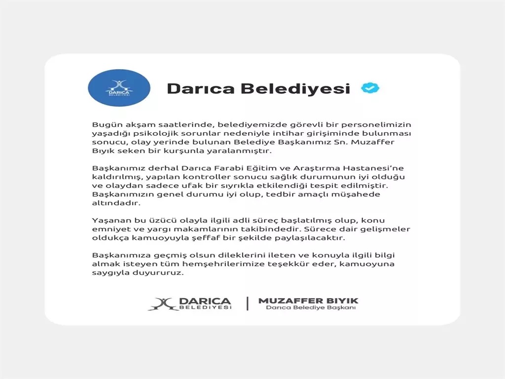 Darıca Belediyesi’nde Dehşet Zabıta Memuru İntihar Etti, Belediye Başkanı Yaralandı!