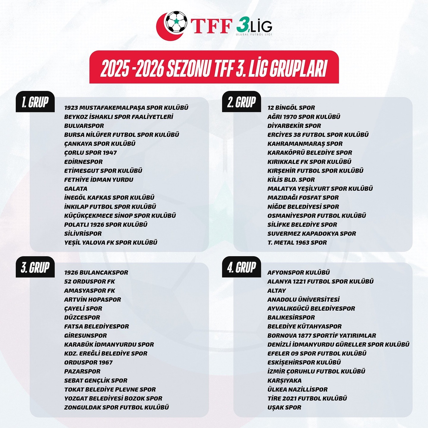 Karaköprü Belediyespor’un Rakipleri Belli Oldu İşte 2025 2026 Sezonu Tff 3. Lig 2. Grup Takımları-1