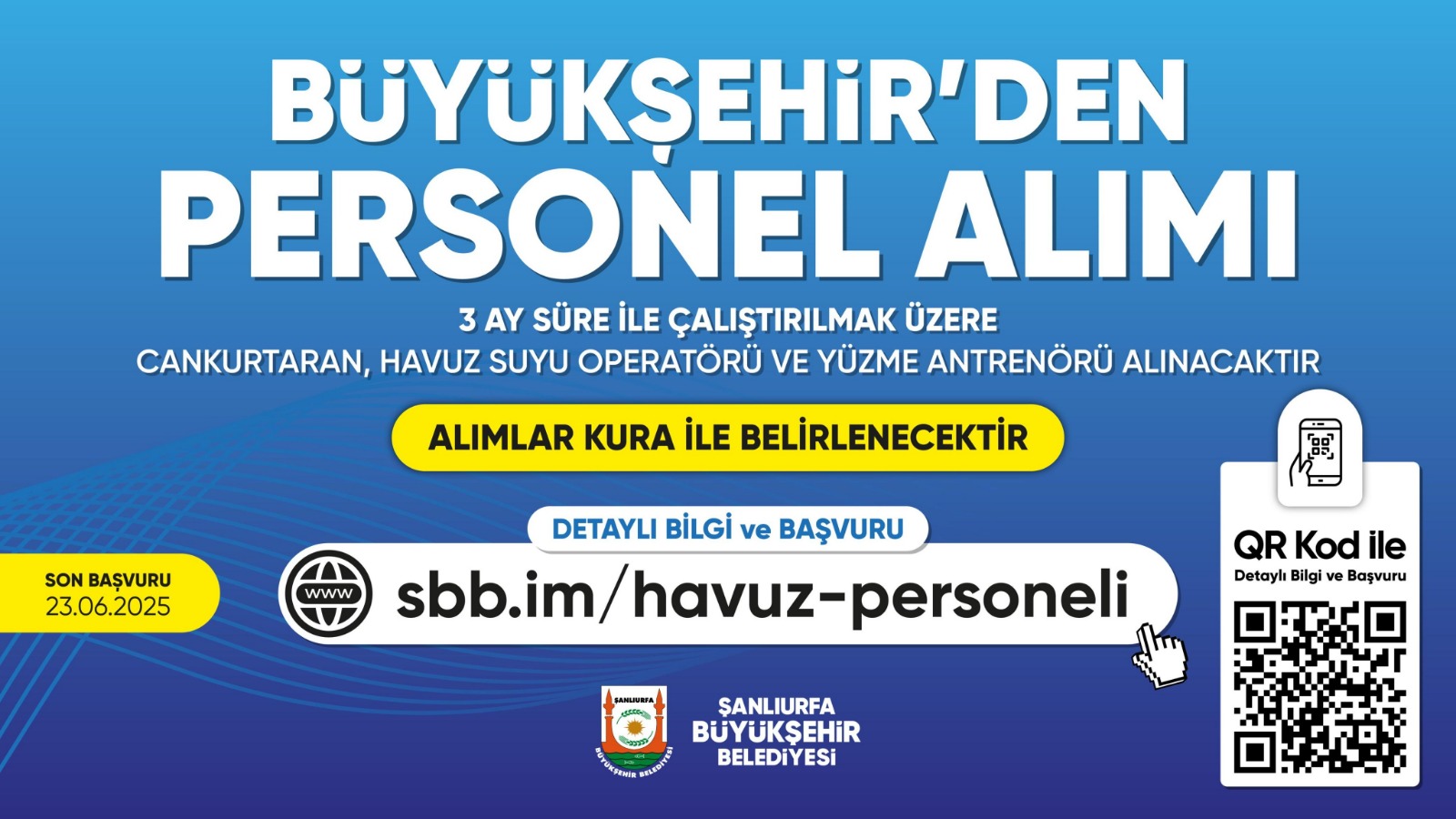 Şanlıurfa Büyükşehir Belediyesi’nden 3 Aylık Geçici Personel Alımı Duyurusu