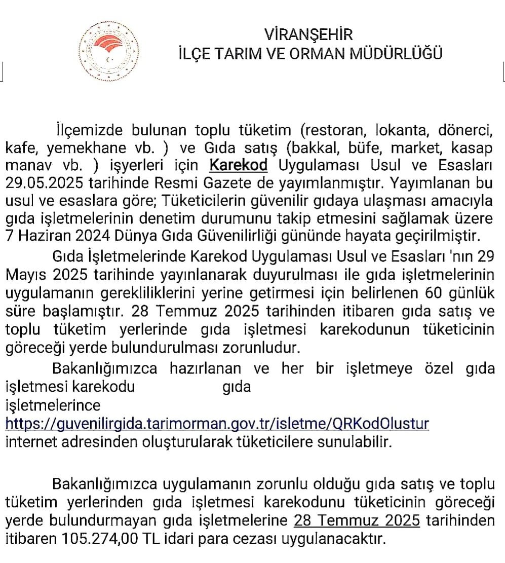 Şanlıurfa’da 60 Günlük Süre Başladı İşletmelere Ceza Yağacak!