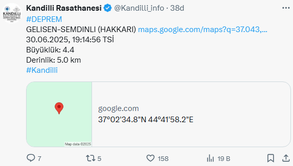 Son Daki̇ka! Hakkari’de Korkutan Deprem