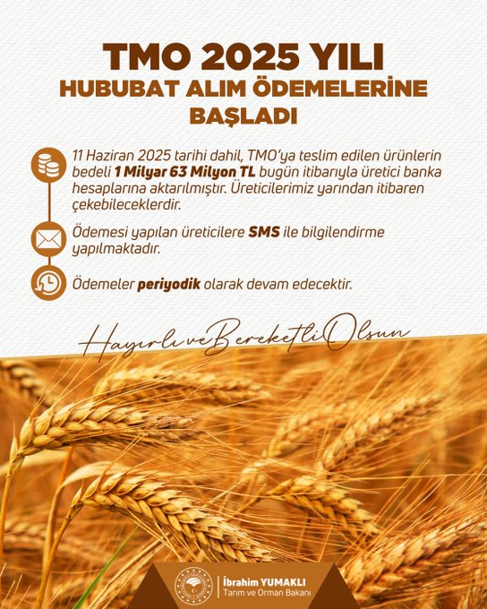 2025 yılı Hububat Destek