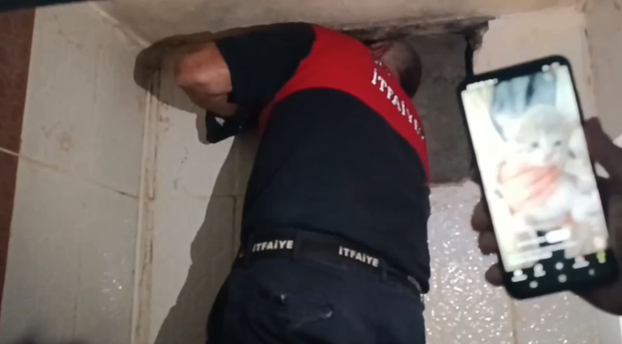 İtfaiyeden Kedi Kurtarma Operasyonu (2)-1