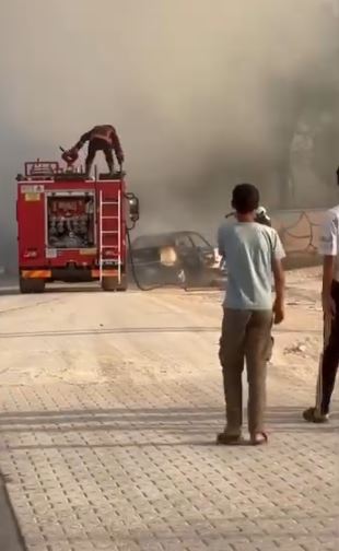 Şanlıurfa’da Park Halindeki Otomobil Alev Alev Yandı (3)