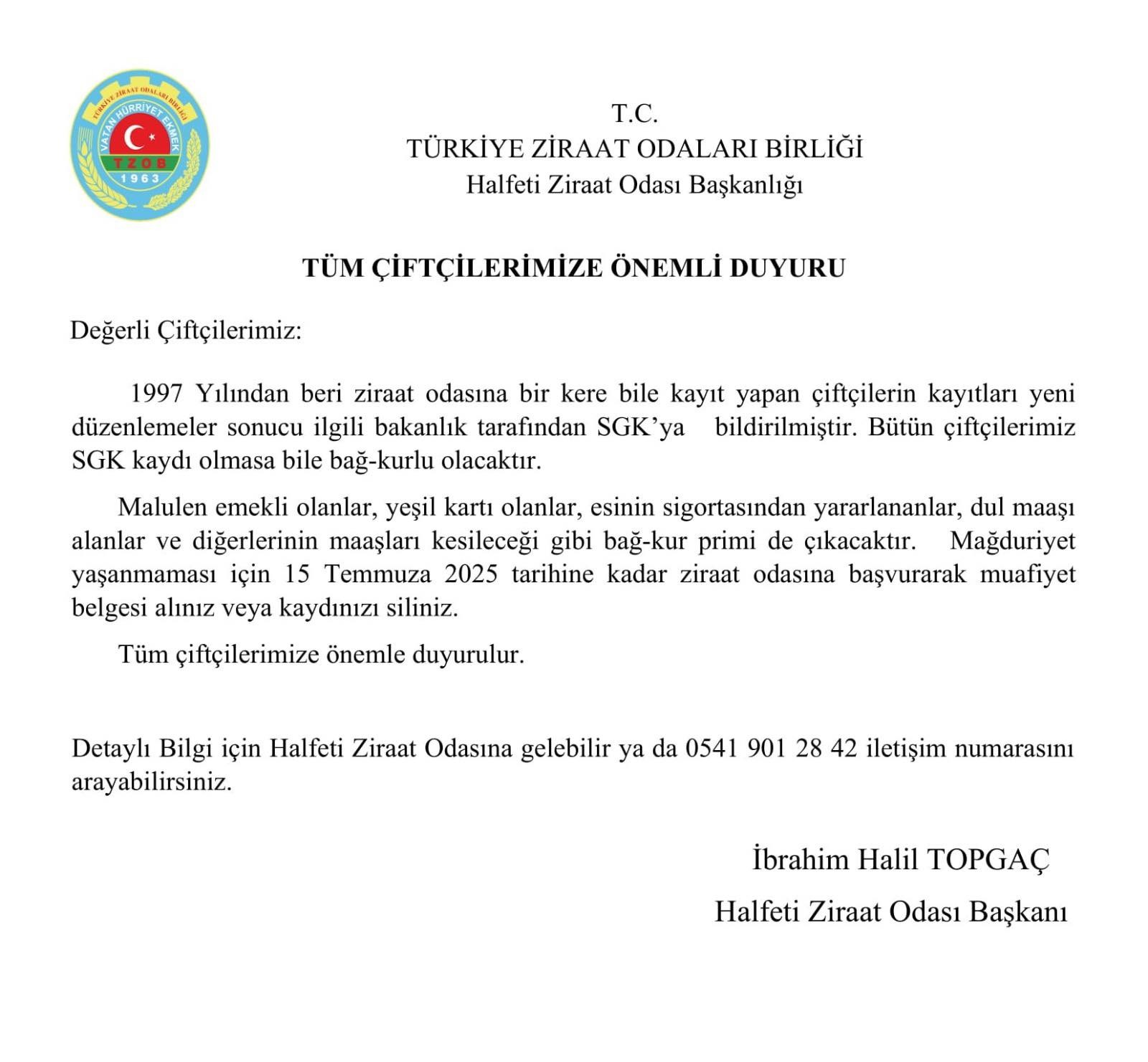 Şanlıurfalı Çiftçilere Kritik Uyarı Bağ Kur’lu Sayılabilirsiniz!-1