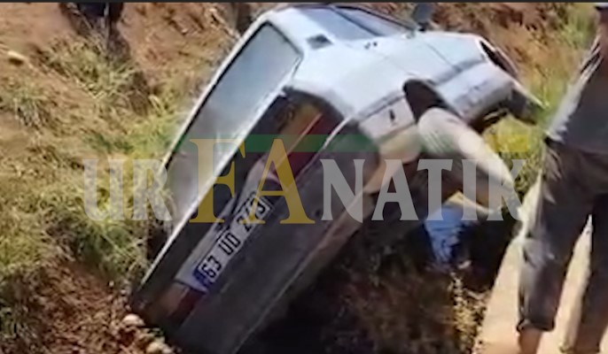 Suruç’ta Bir Kaza Daha! Araç Tahliye Kanalına Saplandı (2)