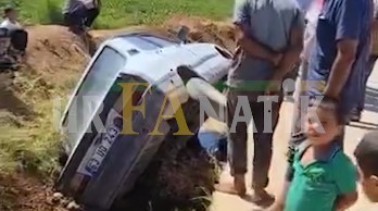 Suruç’ta Bir Kaza Daha! Araç Tahliye Kanalına Saplandı