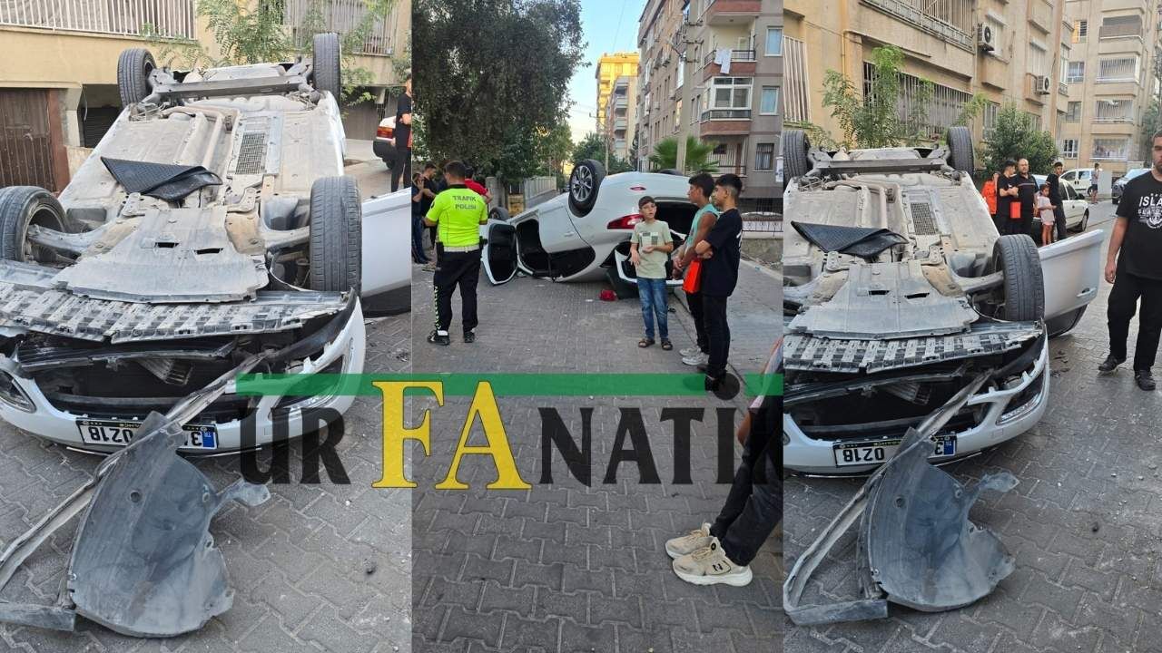 Haliliye’de Kontrolden Çıkan Araç Takla Attı! (1)