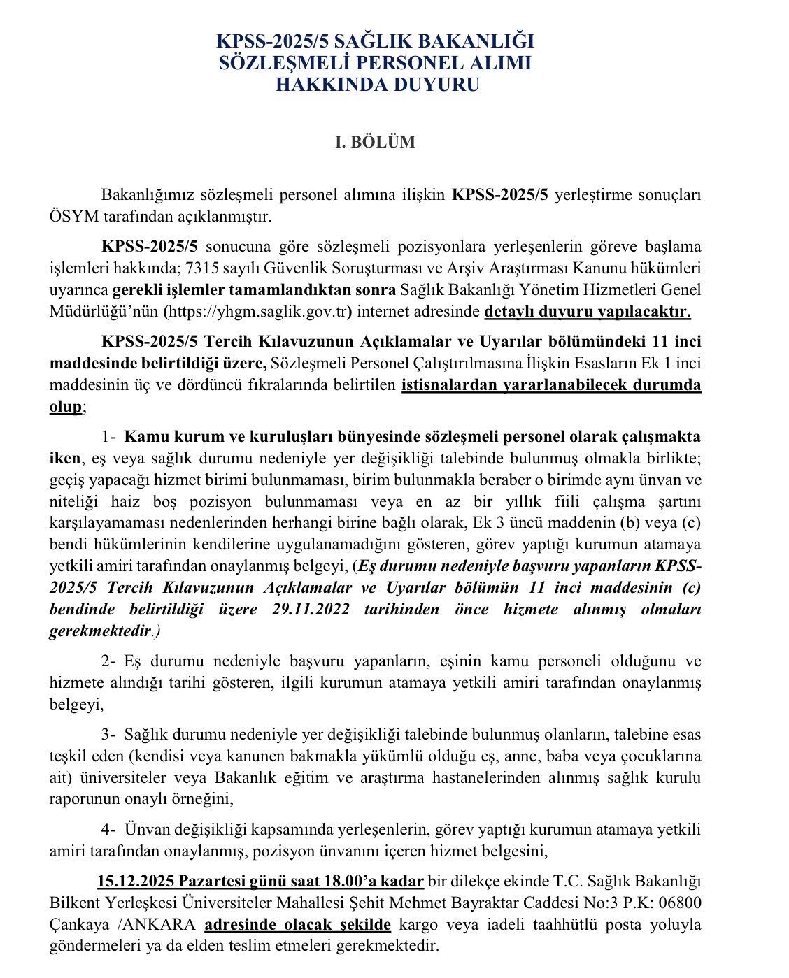 Sağlık Bakanlığı 15 Bin Personel Alım