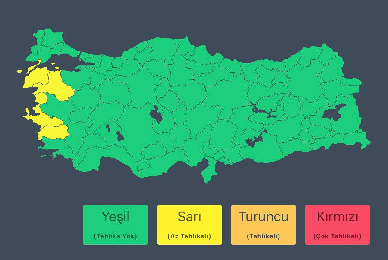 Yarın İçin Bakanlıktan Sağanak Yağış Uyarısı Geldi-1