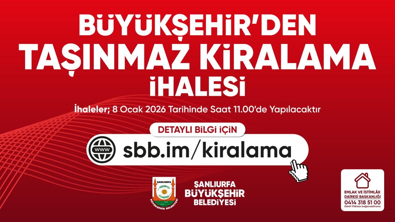 Şanliurfa Hali̇li̇ye’de Taşinmaz Ki̇ralama İhalesi̇ Başliyor