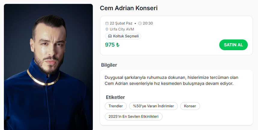 Cem Adrian Şanlıurfa’ya Geliyor Konser Tarihi, Yeri Ve Bilet Fiyatları Açıklandı (2)
