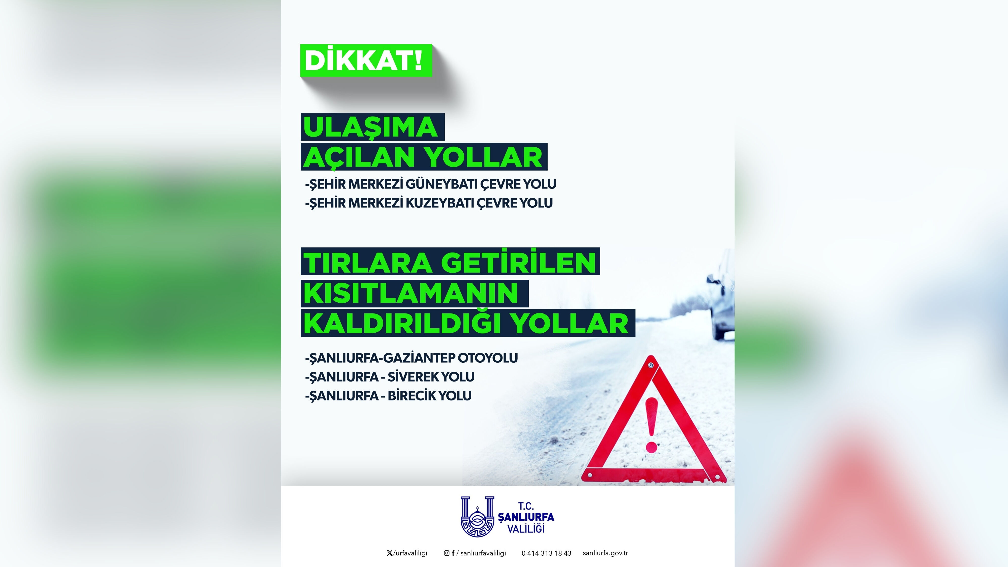 Şanlıurfa Valiliği Duyurdu O Yollar Ve Tırlar İçin Yeni Karar (2)