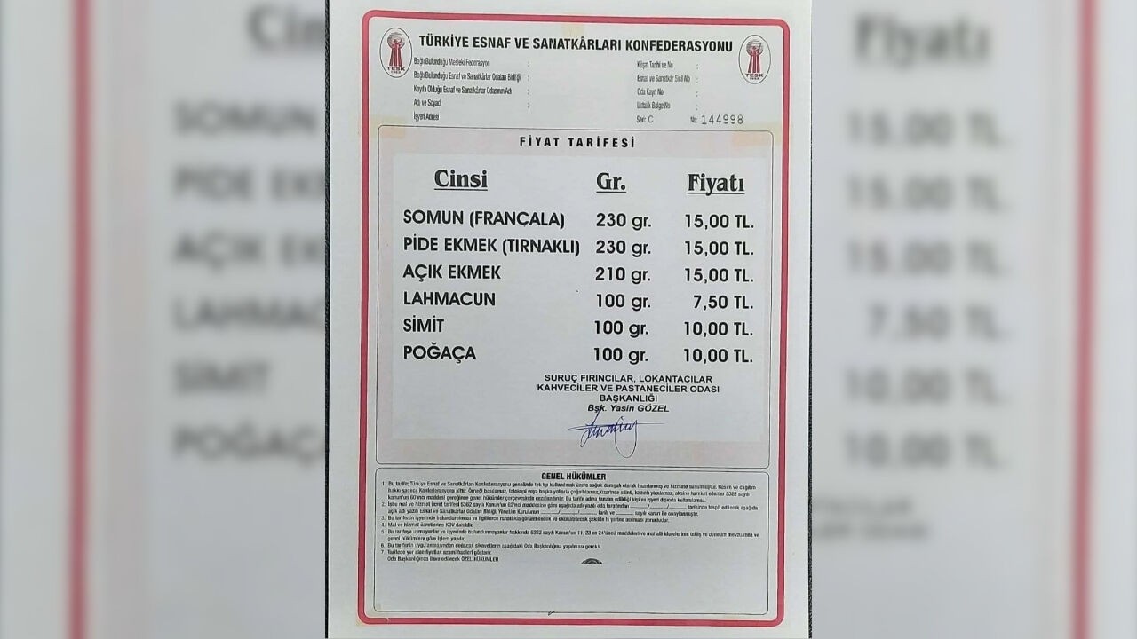 Suruç'ta Ekmeğe Zam