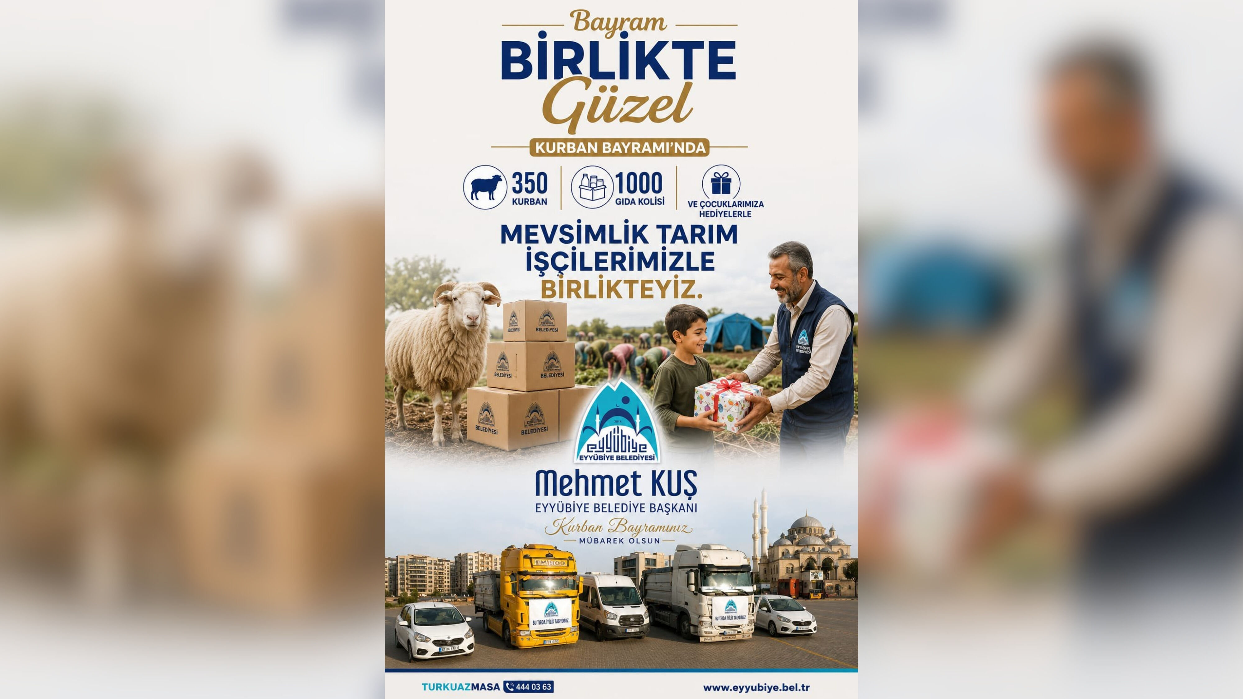 Şanlıurfalı Tarım İşçileri Unutulmadı Belediye’den 350 Kurban Ve Gıda Kolisi Desteği