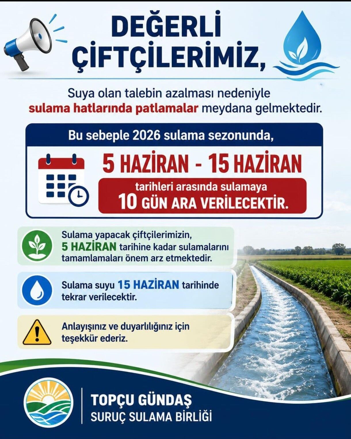 Suruç Sulama Bi̇rli̇ği̇nden Çağri