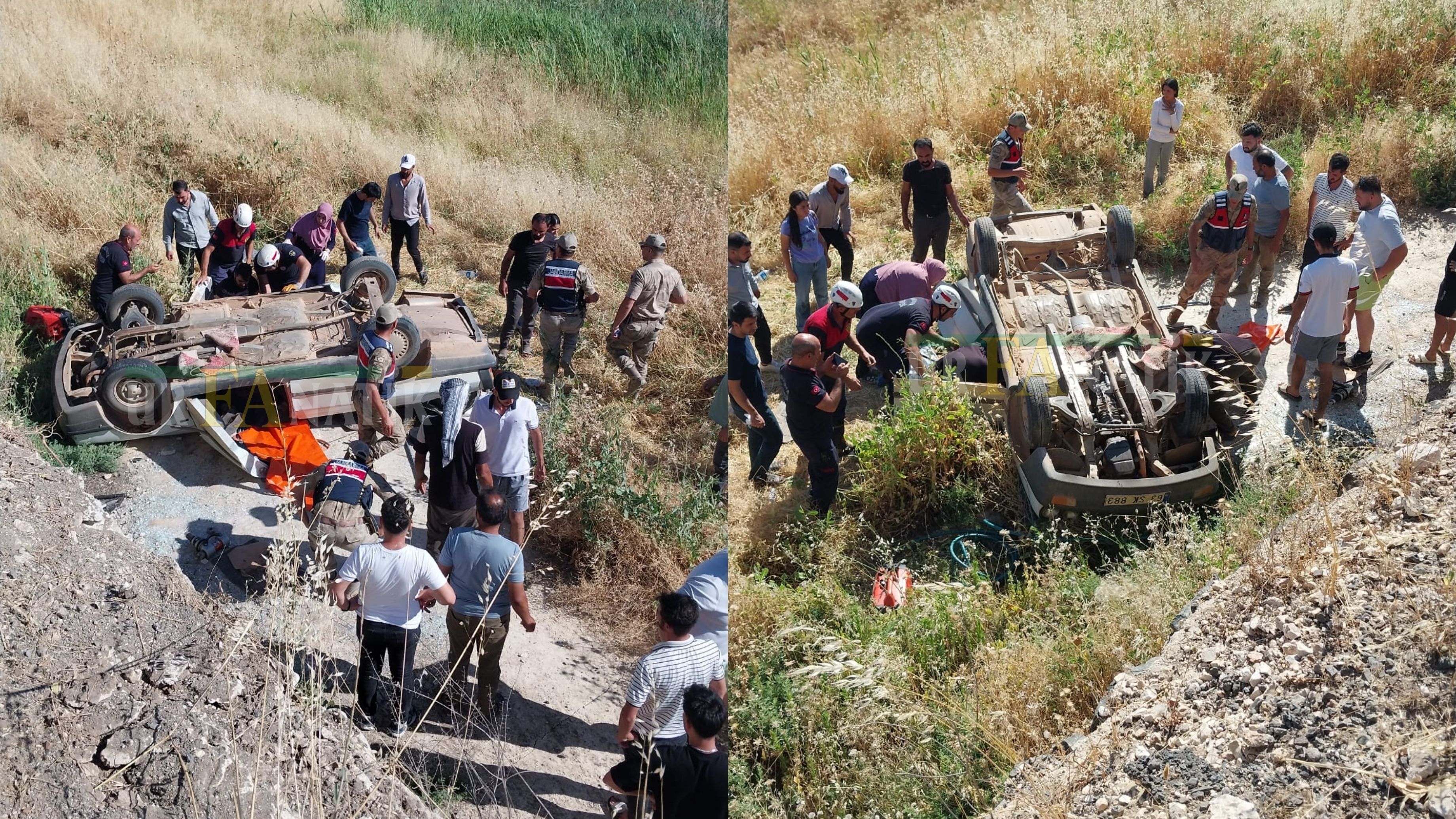 Bozova Araç Şarampole Uçtu
