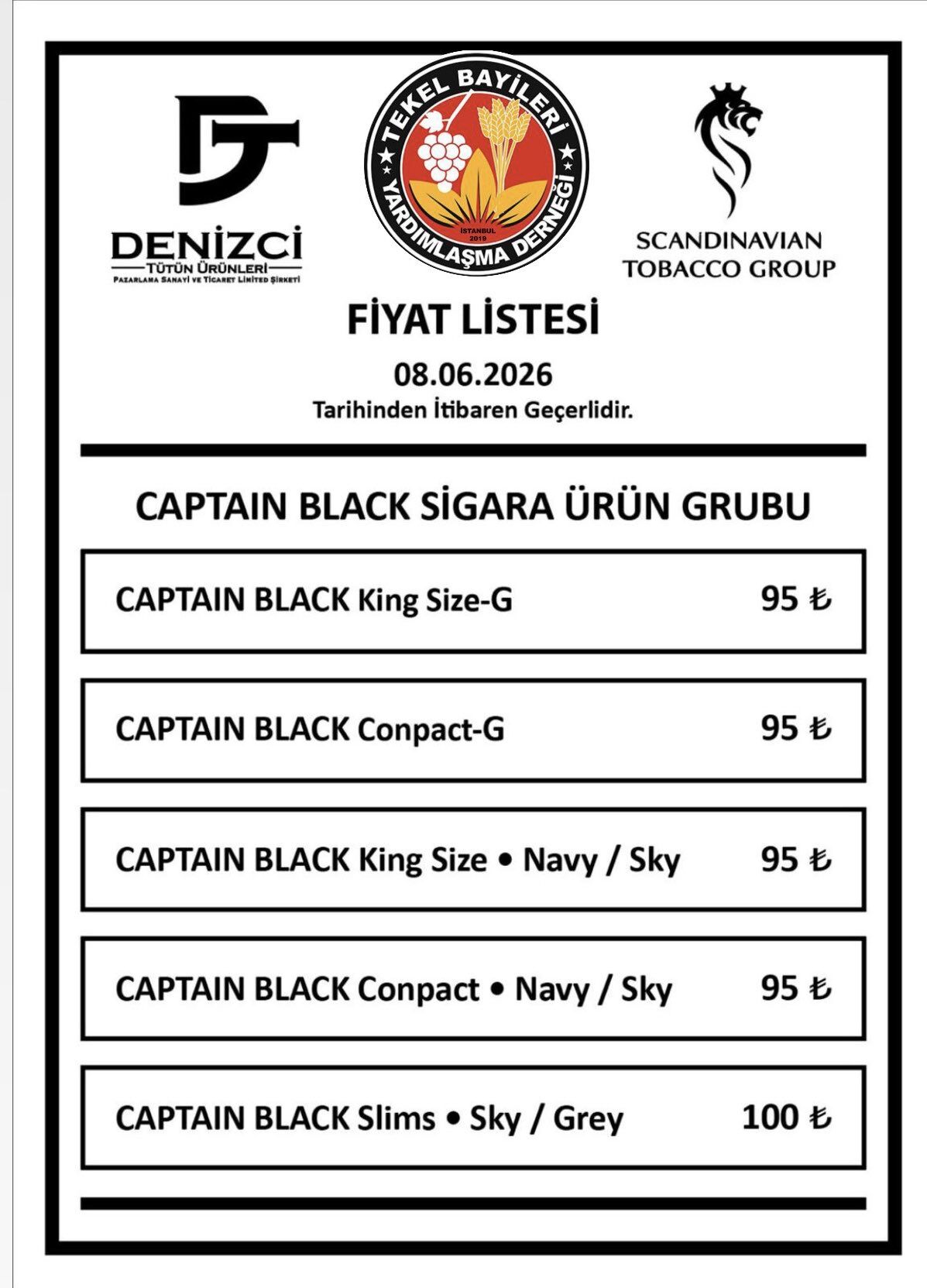Captain Black Fi̇yat Li̇stesi̇