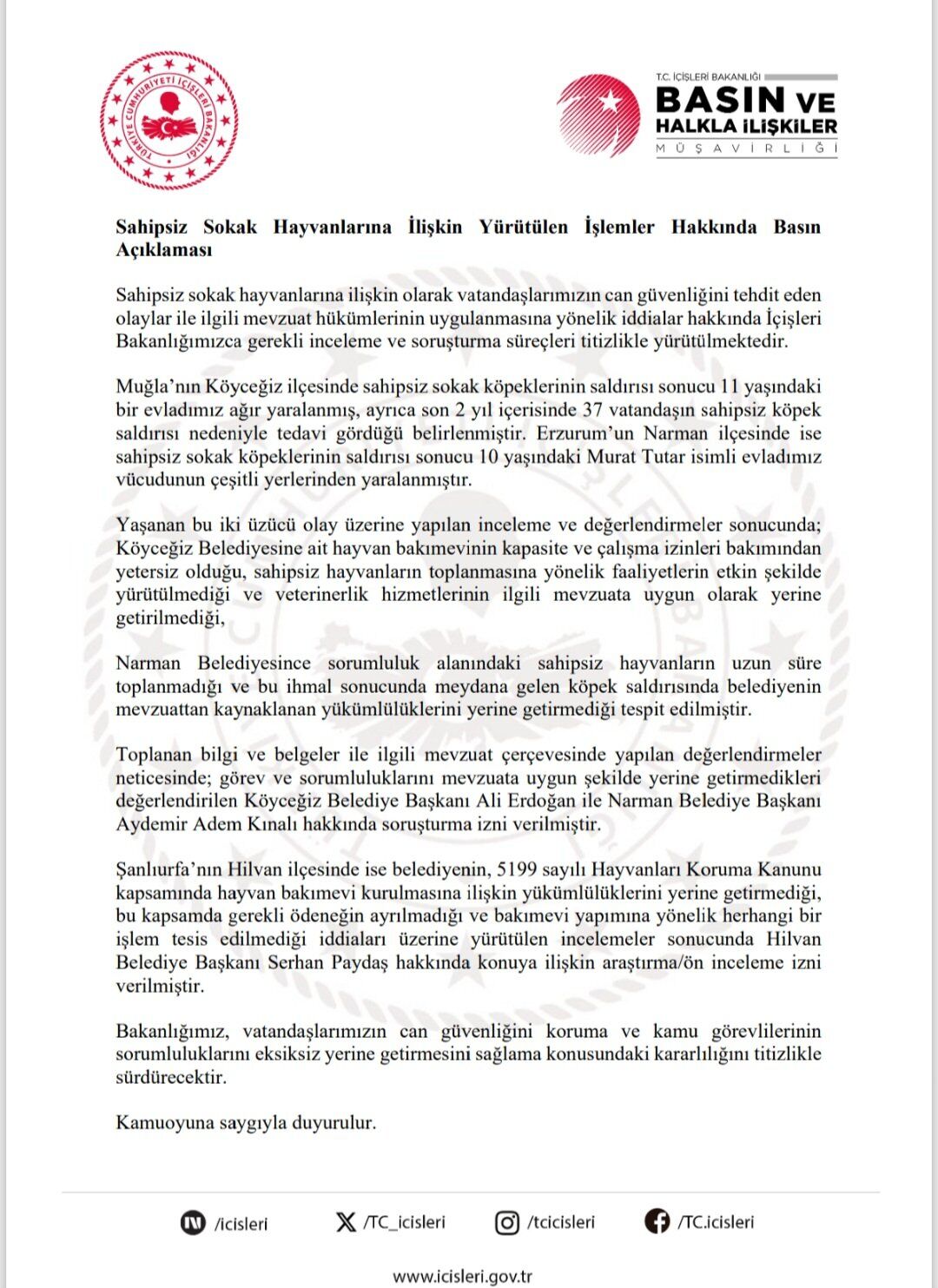 Hi̇lvan Beledi̇ye Başkani Serhan Paydaş Hakkinda Ön İnceleme İzni̇