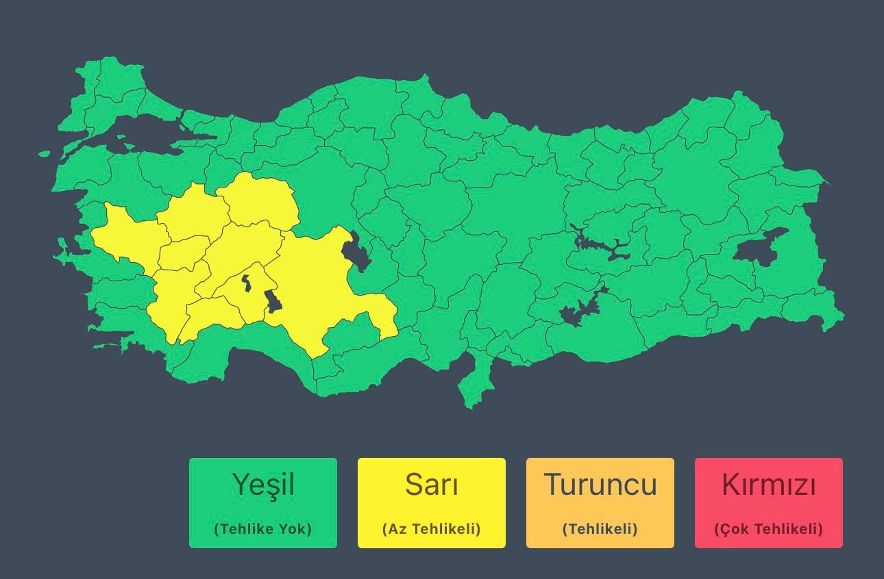 Içişleri Sarı Kodlu Uyarı