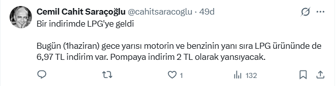 Lpg’ye 2 Tl’lik İndirim Geliyor