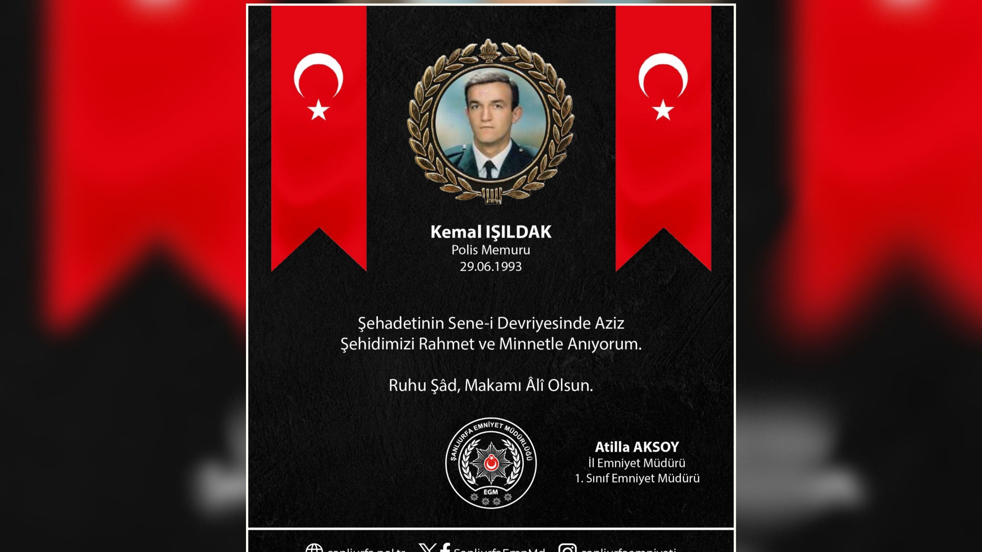 Polis Memuru Kemal Işıldak Unutulmadı