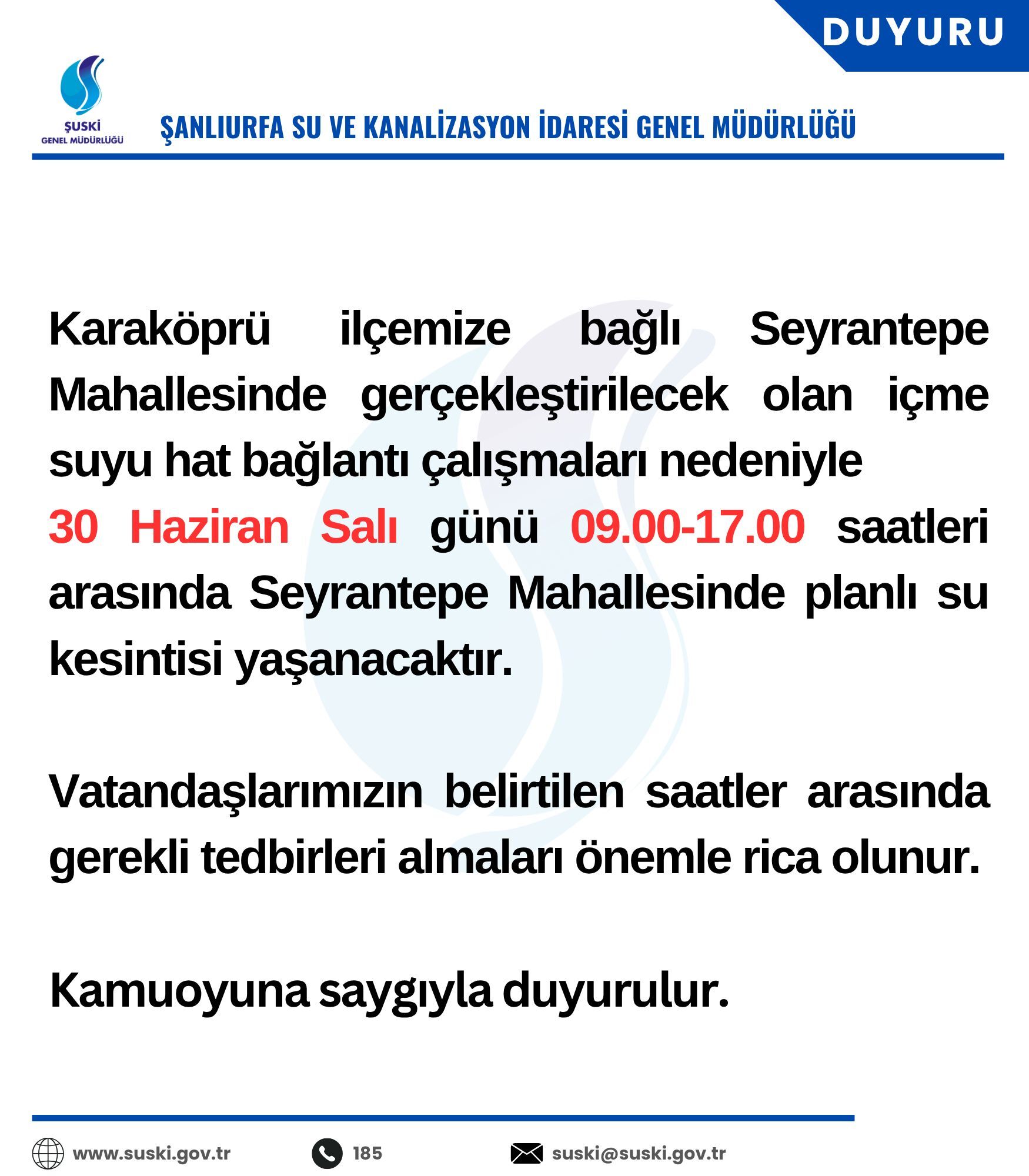 Vatandaşlara Önlem Almalari Çağrisi