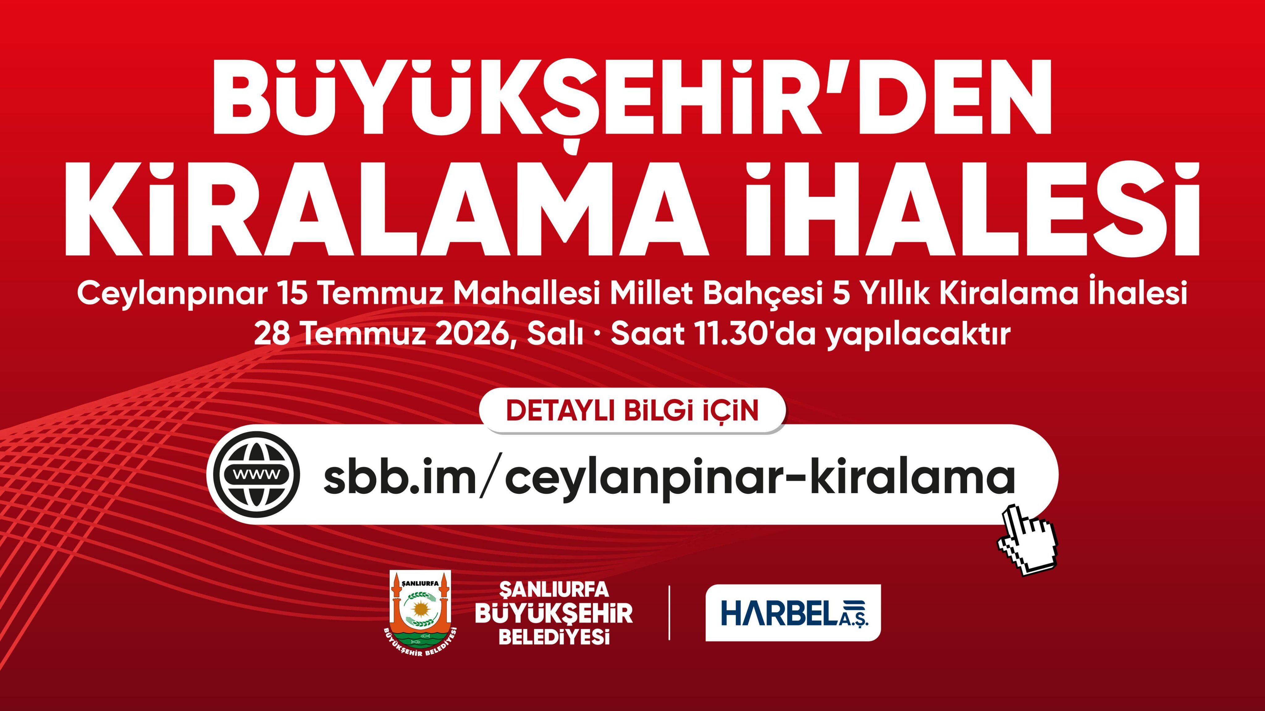 Ceylanpınar'da 5 Yıllık Kiralama İhalesi Düzenleyecek