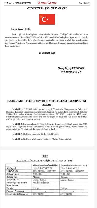 İsmail Bayaltun’un Tüm Mal Varlığı Donduruldu