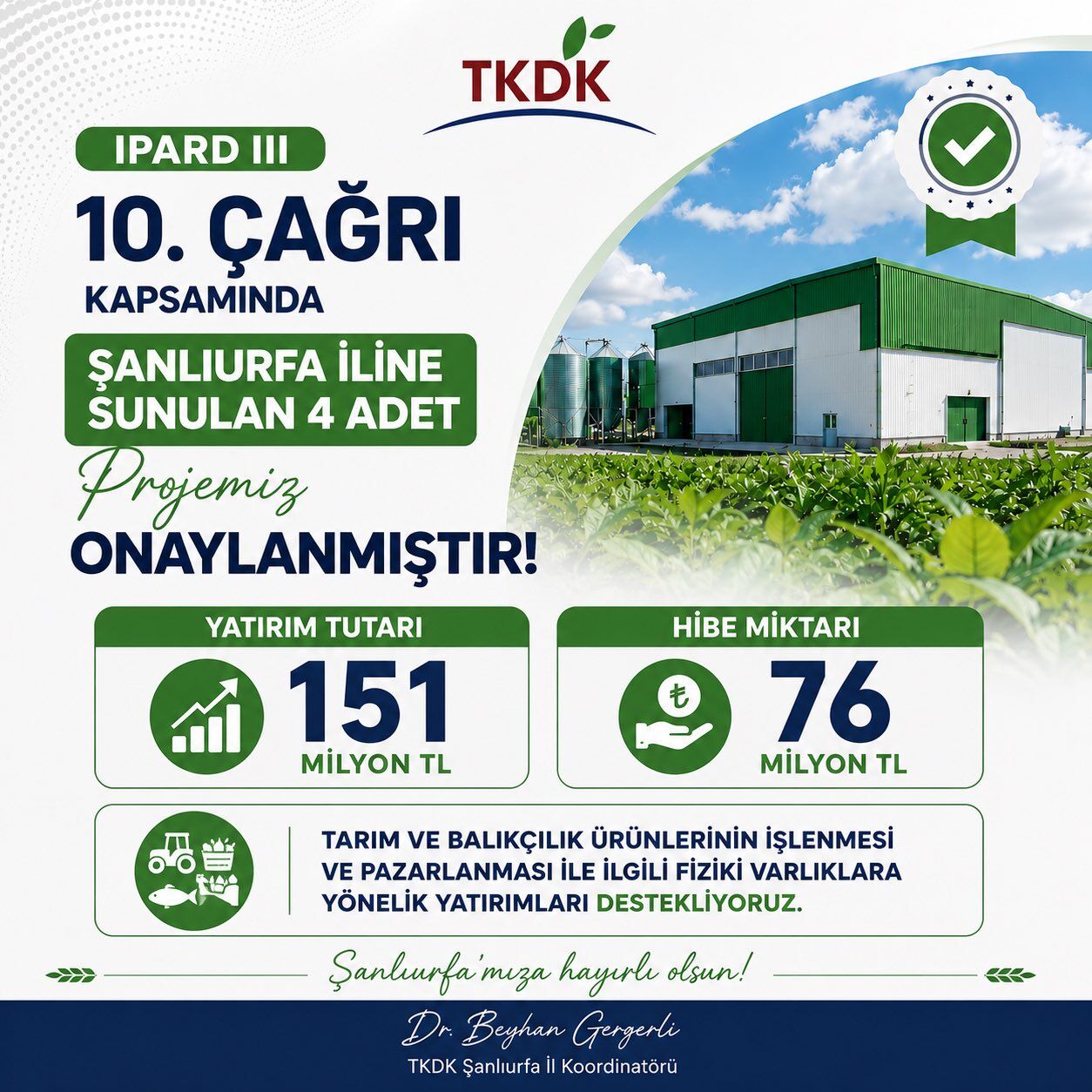 Şanliurfa'da 4 Projeye Destek
